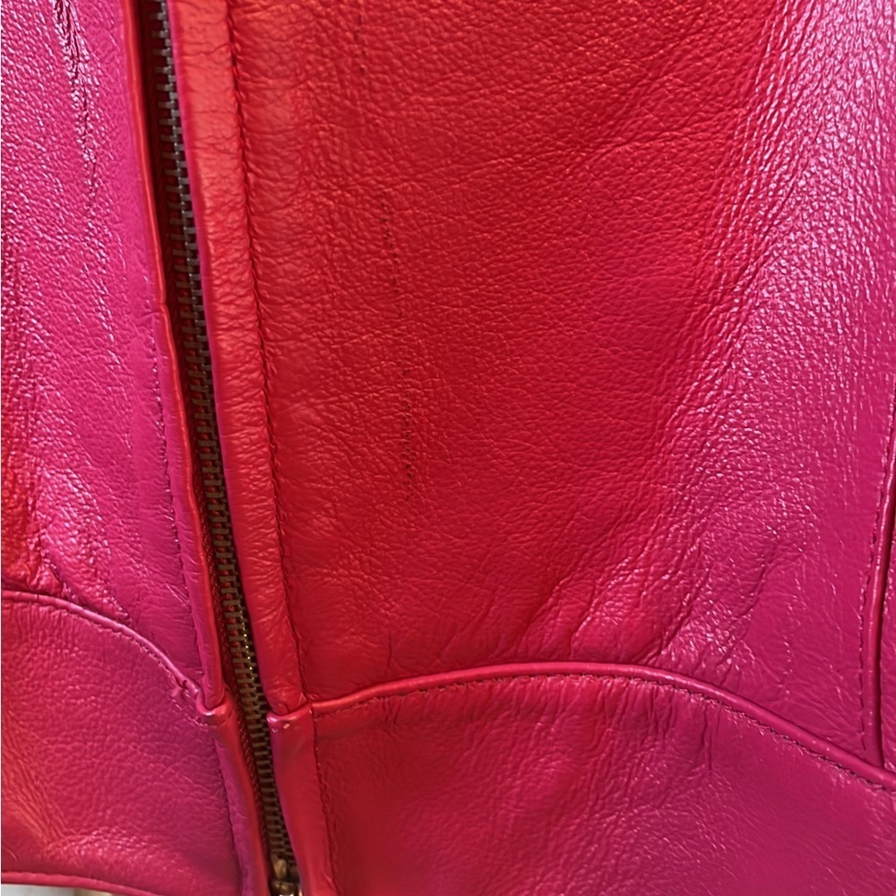 Women's Pink Leather Jacket Size 22 - Picture 4 of 4